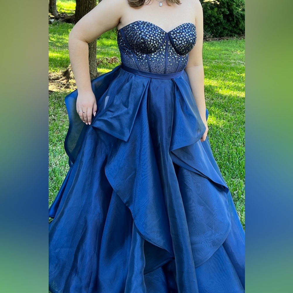 Formal Chiffon Gown Cascading Ruffles - Picture 1 of 9